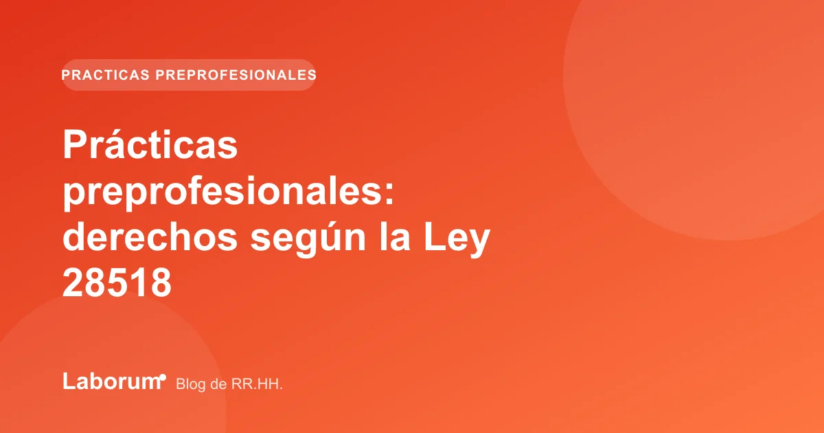 Prácticas preprofesionales: derechos según la Ley 28518