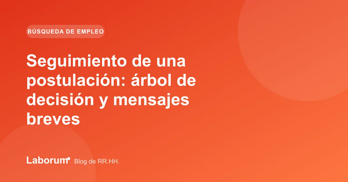 Seguimiento de una postulación: árbol de decisión y mensajes breves