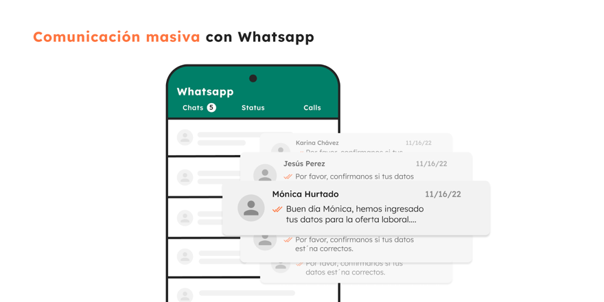 Comunicación masiva con los candidatos por Whatsapp